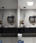 300mm Square Ensuite Light Before After
