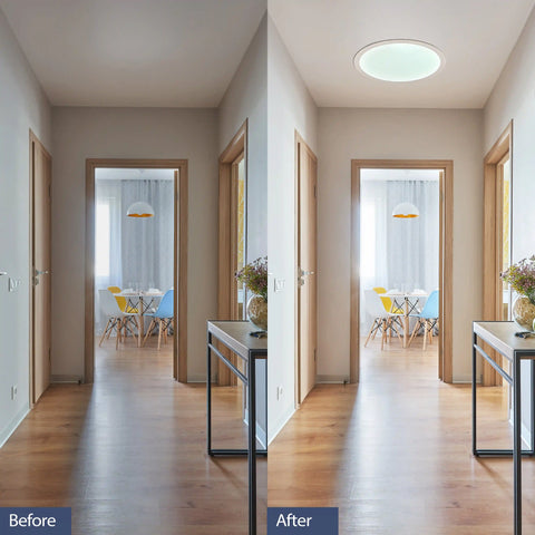 600mm Round Hallway Before After