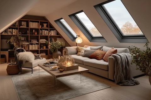 Cozy_living_room_library_with_roof_windows