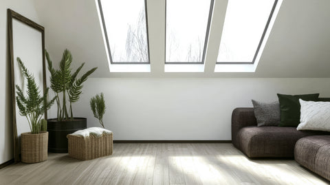 Modern Living room with roof windows