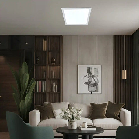 Modern living room with square solar light